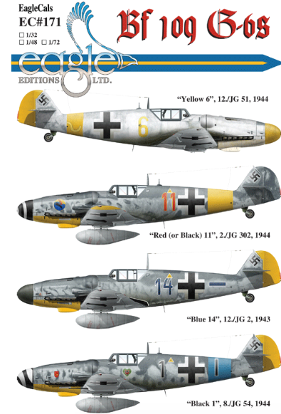 Eagle Cal EAG72171 1:72 Bf-109G-6 Yellow 6 12./JG 51 Eastern Front
