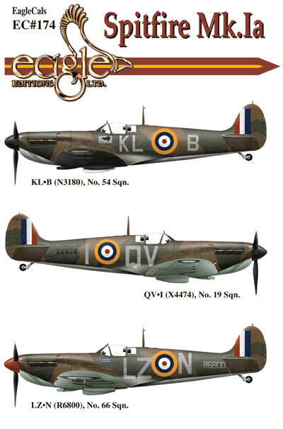 Eagle Cal EAG72174 1:72 Supermarine Spitfire Mk.Ia