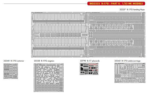 Eduard Big-Ed EBIG3333 Boeing B-17G Flying Fortress Part II 1:32 Etch Parts Set