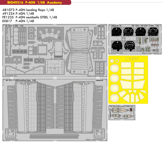 Eduard Big-Ed EBIG49316 1:48 Curtiss P-40N Warhawk