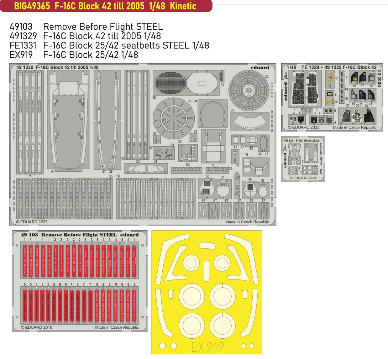 Eduard Big-Ed EBIG49365 1:48 Lockheed-Martin F-16C Block 42 till 2005