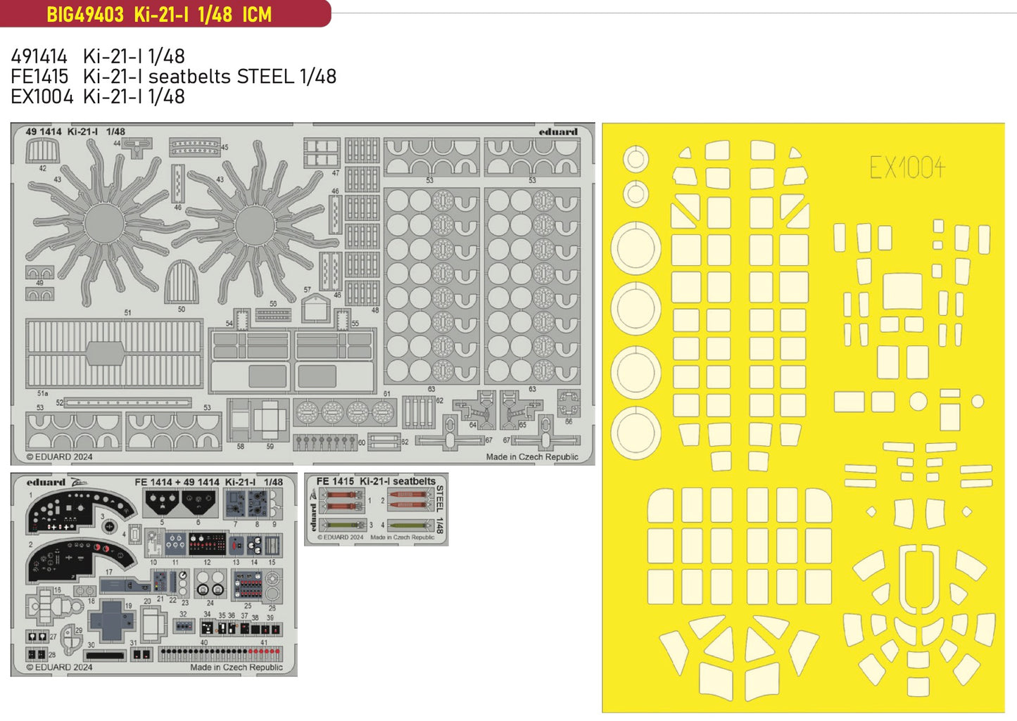 Eduard Big-Ed EBIG49403 Mitsubishi Ki-21-I Sally 1:48