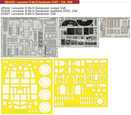 Eduard Big-Ed EBIG49412 1:48 Avro Lancaster B Mk.III Dambuster PART I
