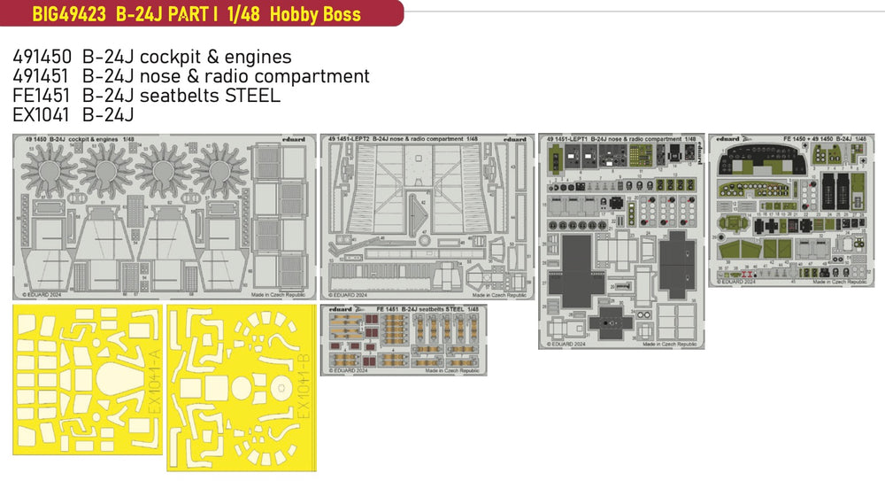 Eduard Big-Ed EBIG49423 Consolidated B-24J Liberator PART I 1:48