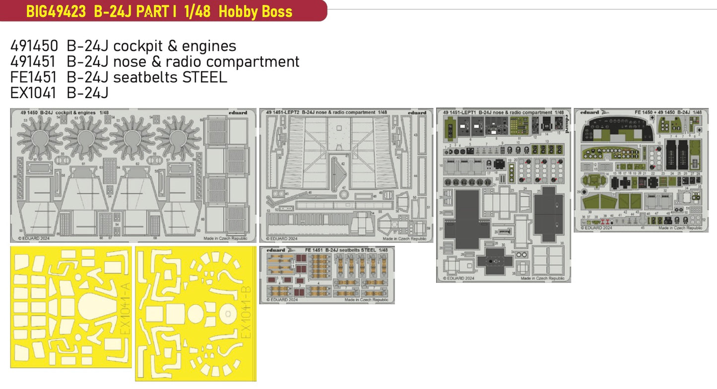 Eduard Big-Ed EBIG49423 Consolidated B-24J Liberator PART I 1:48