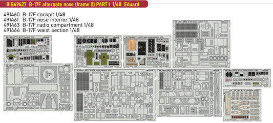 Eduard Big-Ed EBIG49427 1:48 Boeing B-17F Flying Fortress REGULAR nose PART I