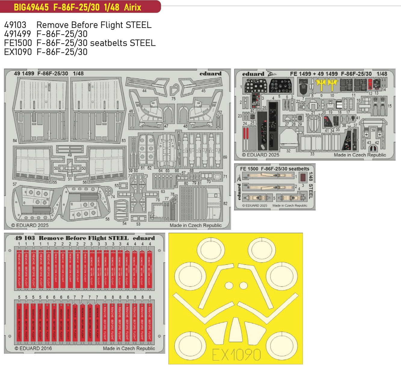 Eduard Big-Ed EBIG49445 1:48 North-American F-86F-25/30 Sabre