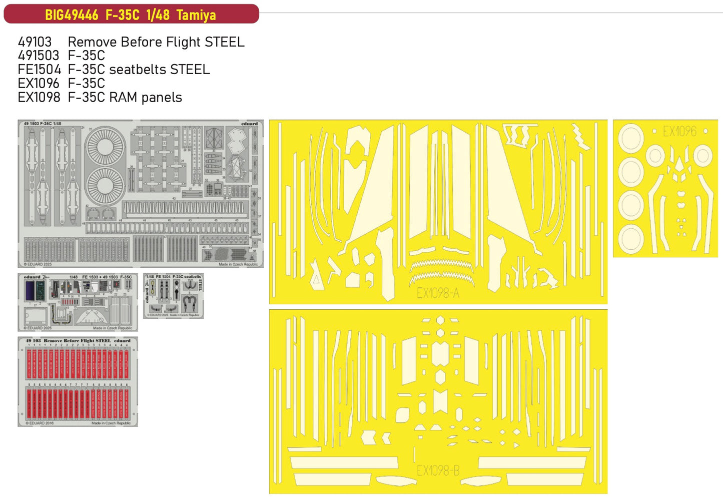 Eduard Big-Ed EBIG49446 1:48 Lockheed-Martin F-35C Tamiya
