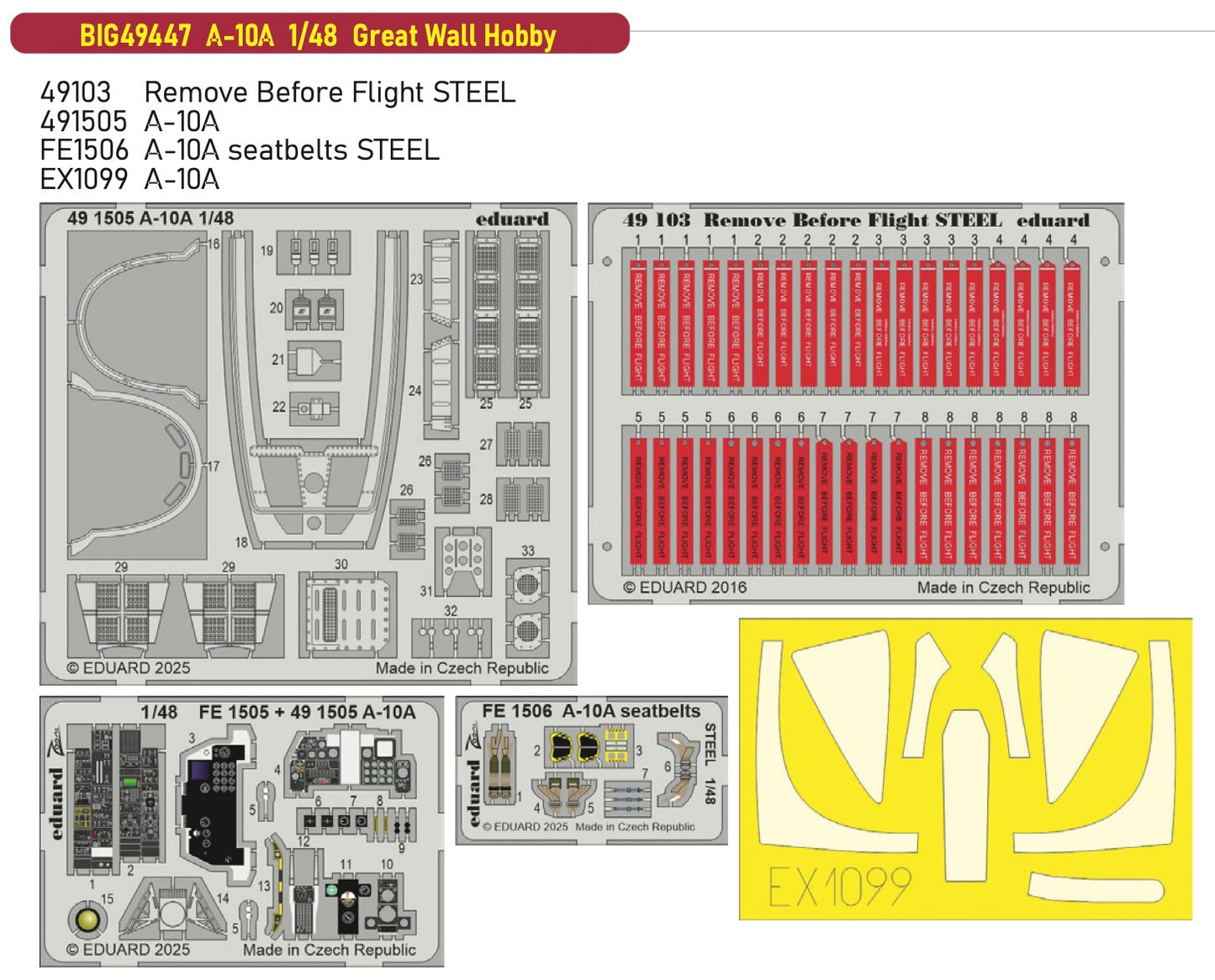 Eduard Big-Ed EBIG49447 Fairchild A-10A 1:48 Great Wall Hobby