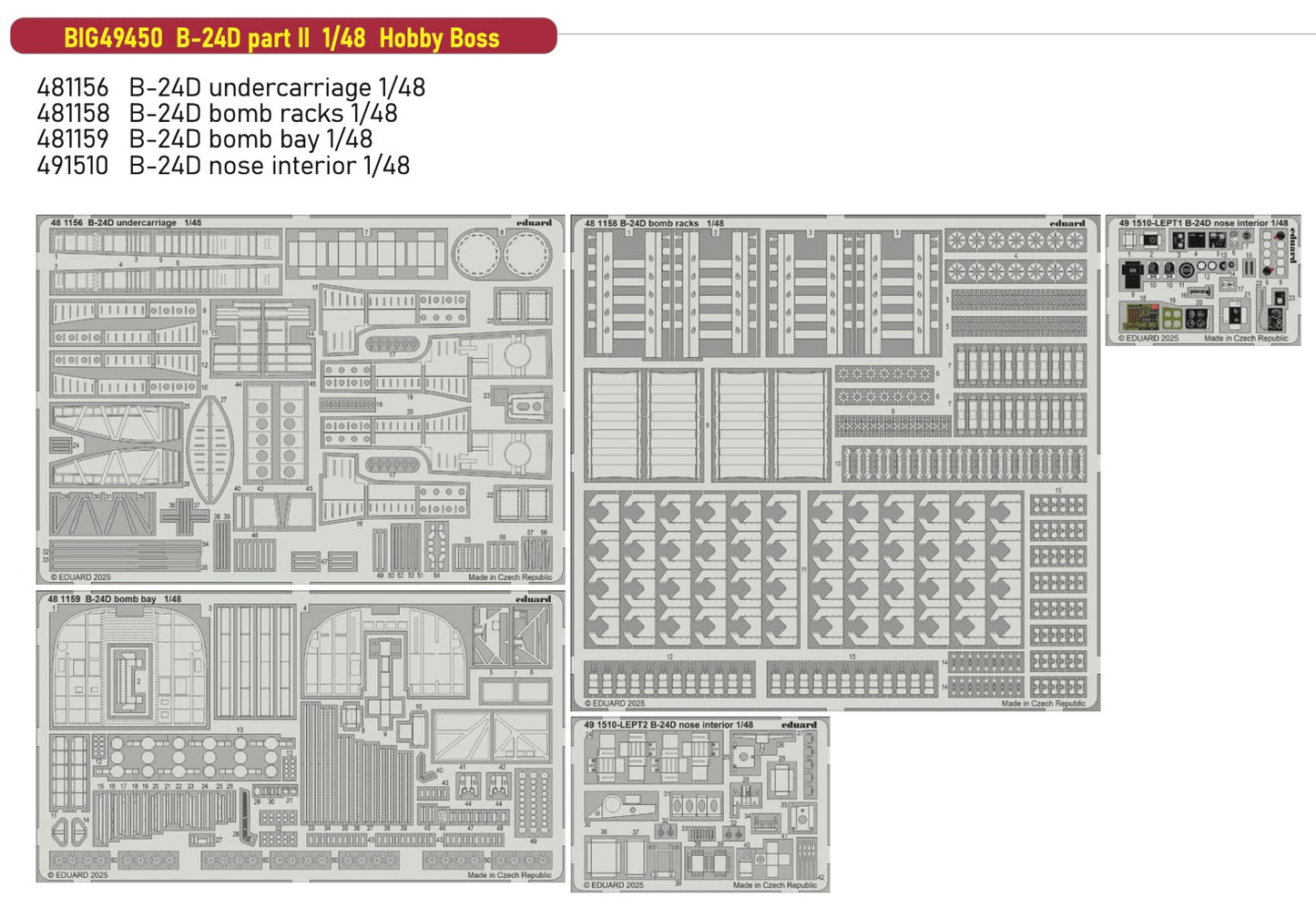 Eduard Big-Ed EBIG49450 Consolidated B-24D Liberator part II 1:48