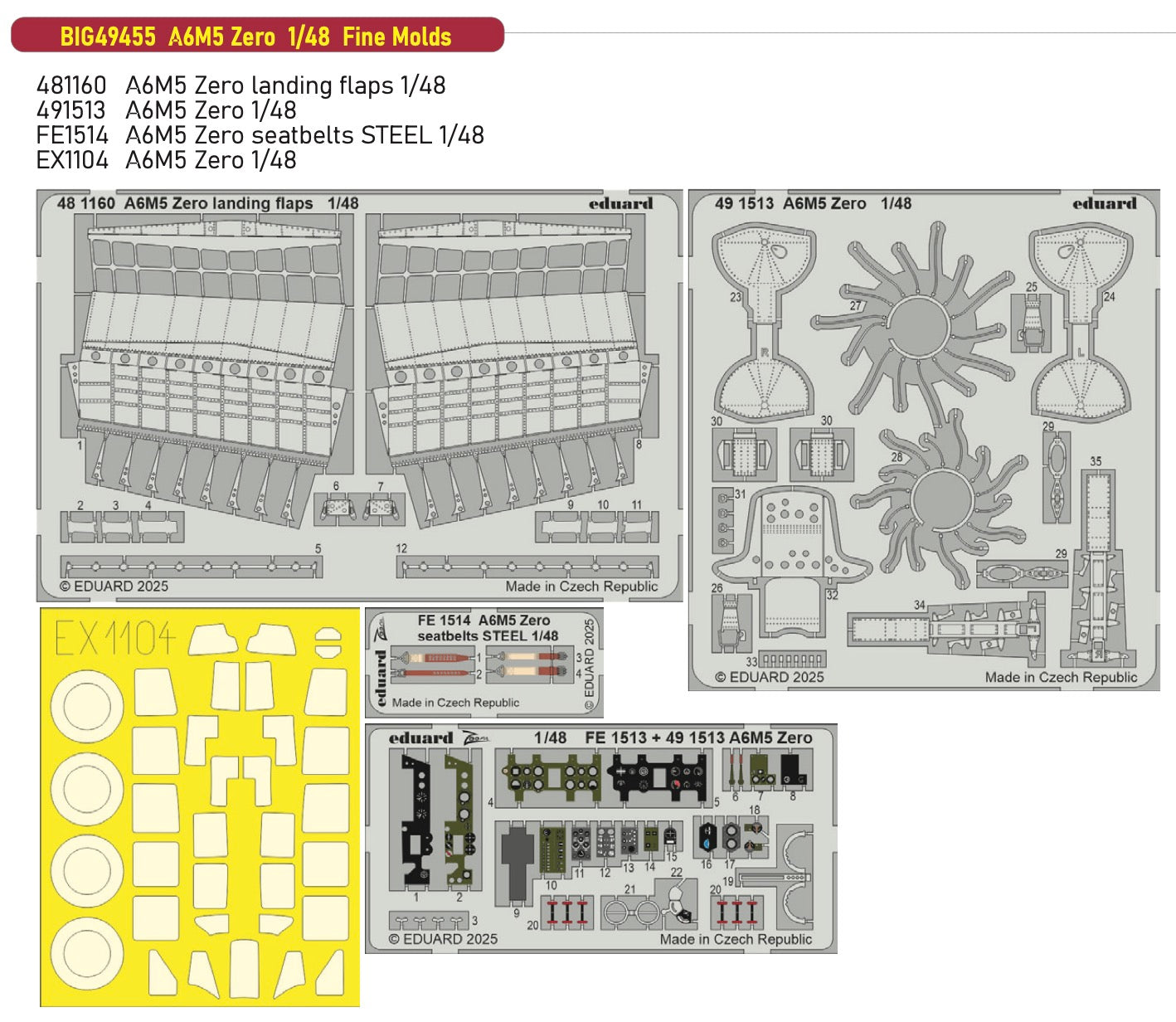 Eduard Big-Ed EBIG49455 Mitsubishi A6M5 Zero 1:48