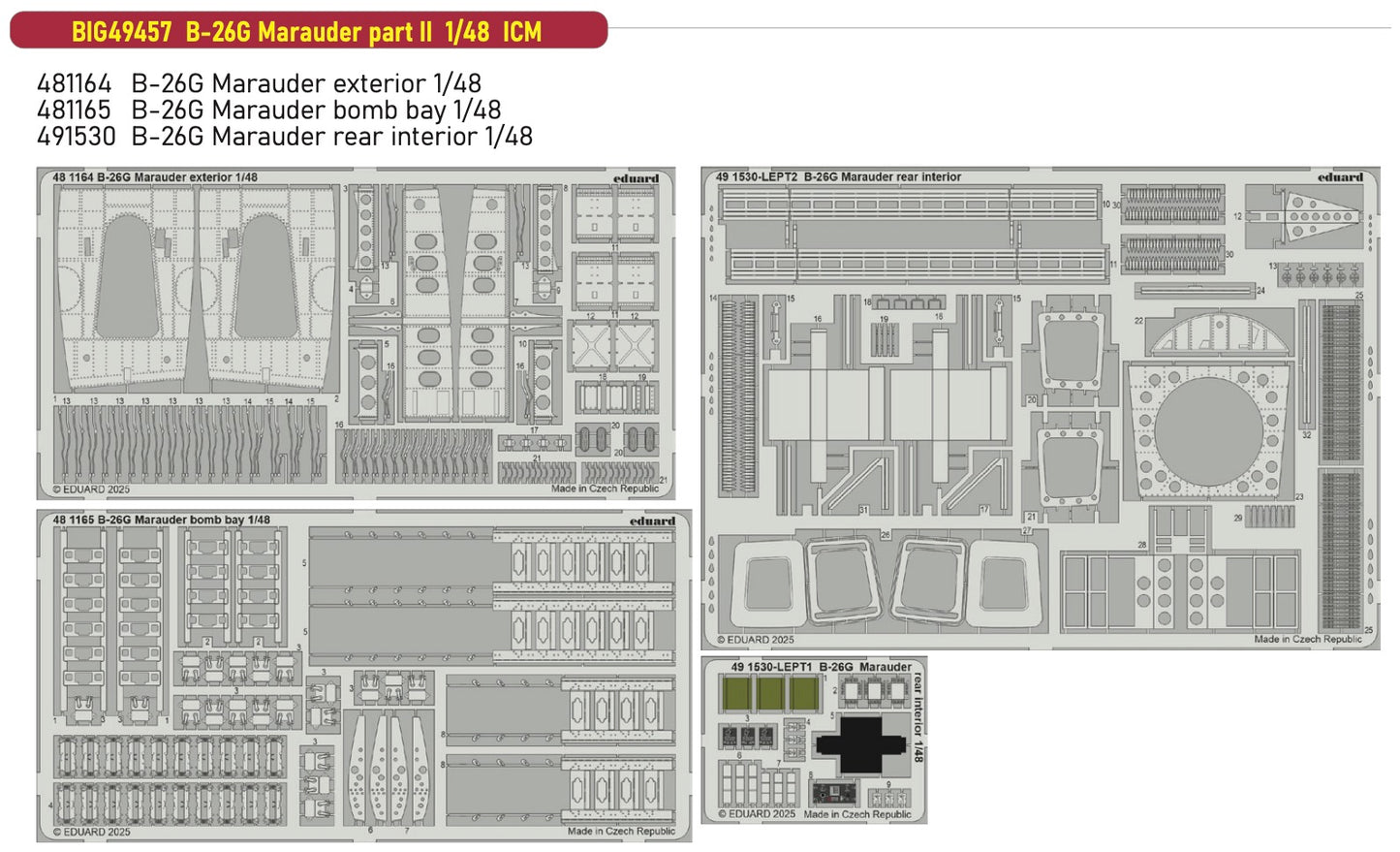Eduard Big-Ed EBIG49457 Martin B-26G Marauder part II 1:48