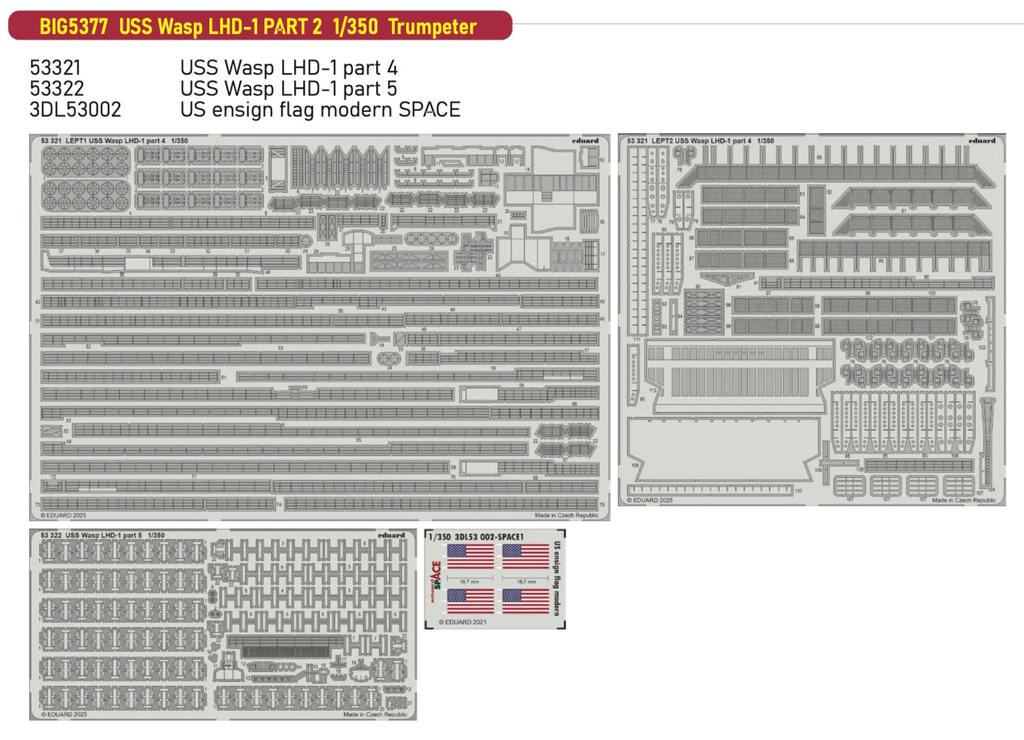 Eduard Big-Ed EBIG5377 USS Wasp LHD-1 PART 2 1:350