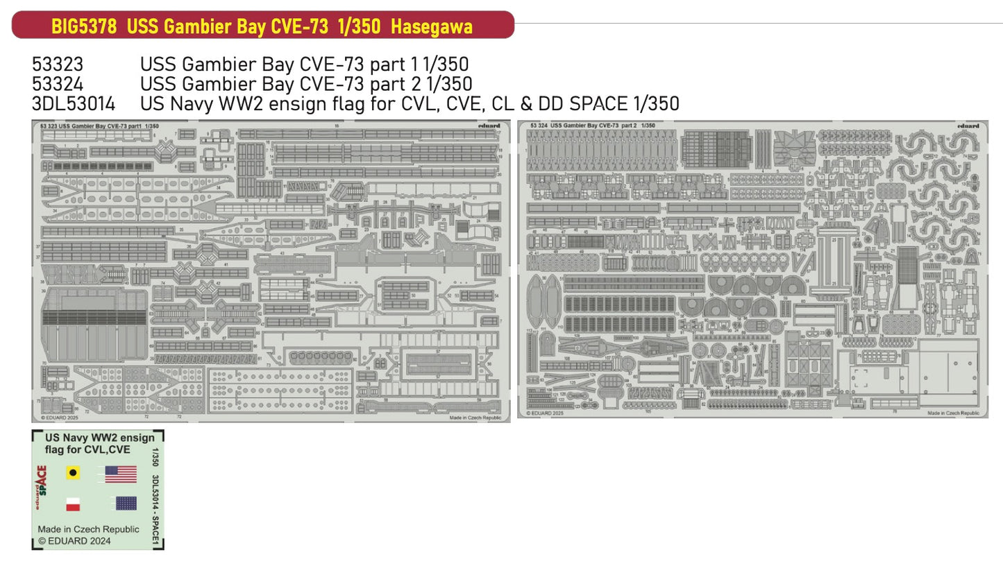 Eduard Big-Ed EBIG5378 USS Gambier Bay CVE-73 1:350