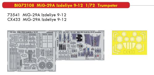 Eduard Big-Ed EBIG72108 1:72 Mikoyan MiG-29A 'Fulcrum' IZDELIYE 9-12