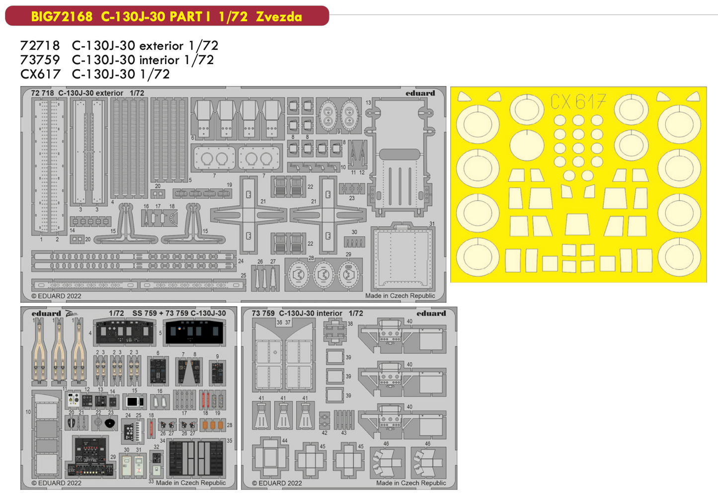 Eduard Big-Ed EBIG72168 1:72 Lockheed C-130J-30 Hercules PART I