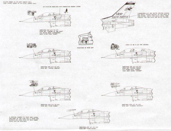 Experts Choice EC4835 1:48 F-16A/C Iowa & South Dakota ANG Decals