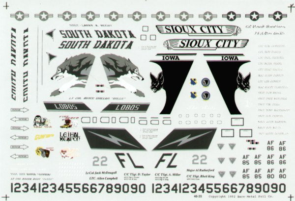 Experts Choice EC4835 1:48 F-16A/C Iowa & South Dakota ANG Decals