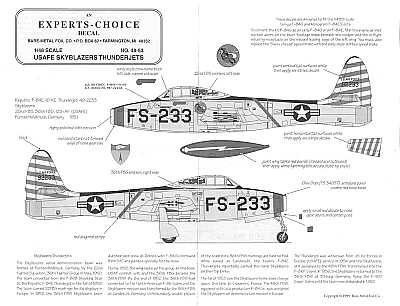Experts Choice EC4853 1:48 Republic F-84E Thunderjet Skyblazers