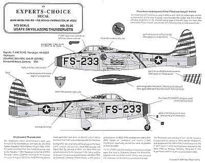 Experts Choice EC7226 1:72 Republic F-84E Skyblazers