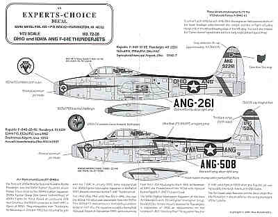 Experts Choice EC7228 1:72 Republic F-84E Air National Guard