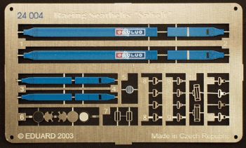 Eduard ED24004 1:24 Blue 'Sparco' 4 point race car seatbelts PRE-PAINTED