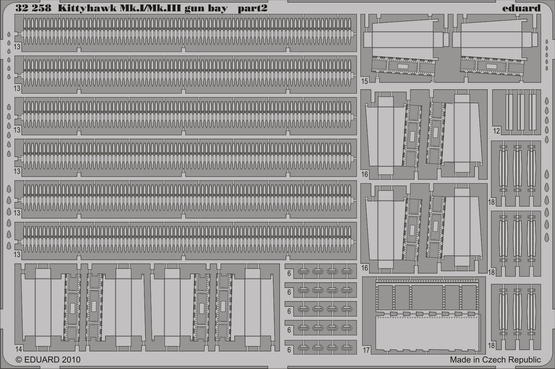 Eduard ED32258 1:32 Curtiss Kittyhawk Mk.I/Mk.III gun bay details