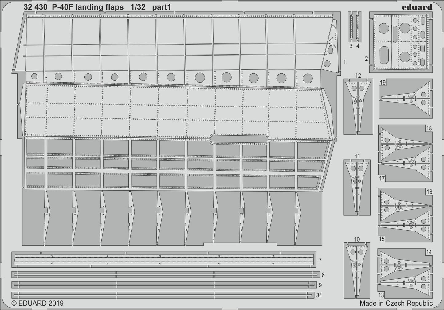 Eduard ED32430 1:32 Curtiss P-40F Warhawk landing flaps