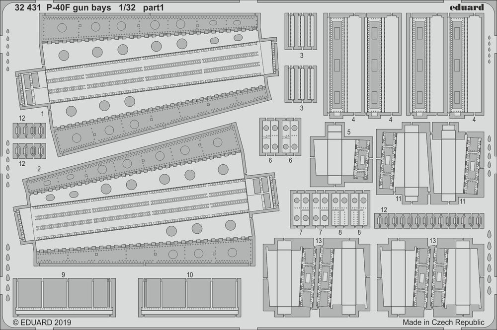 Eduard ED32431 1:32 Curtiss P-40F Warhawk gun bays