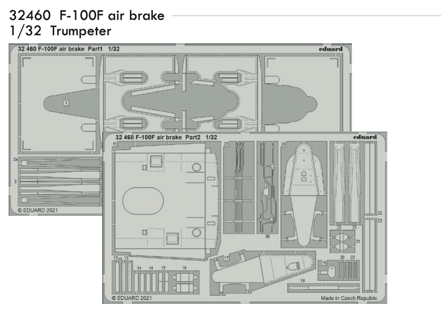 Eduard ED32460 1:32 North-American F-100F Super Sabre air brake