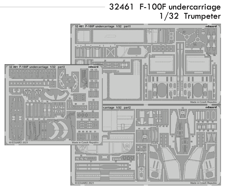 Eduard ED32461 1:32 North-American F-100F Super Sabre undercarriage