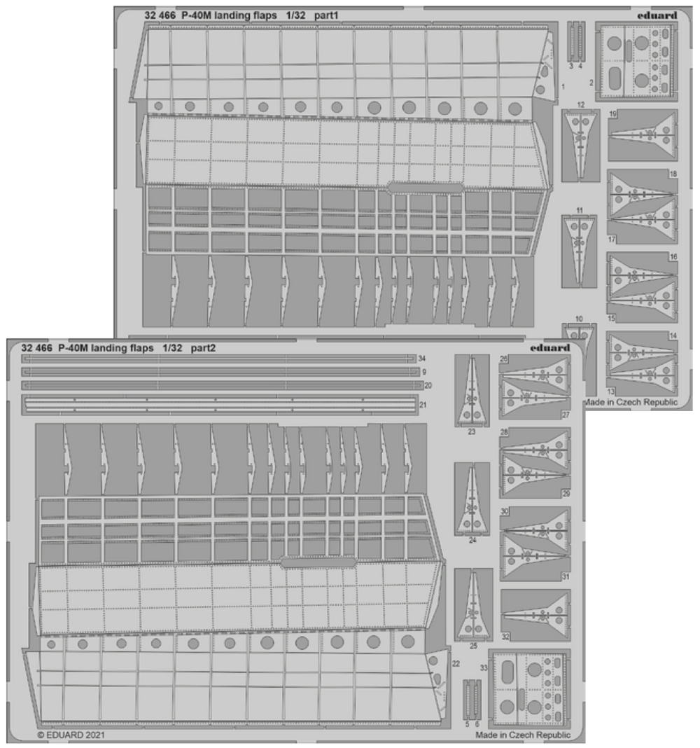 Eduard ED32467 1:32 Curtiss P-40M gun bays