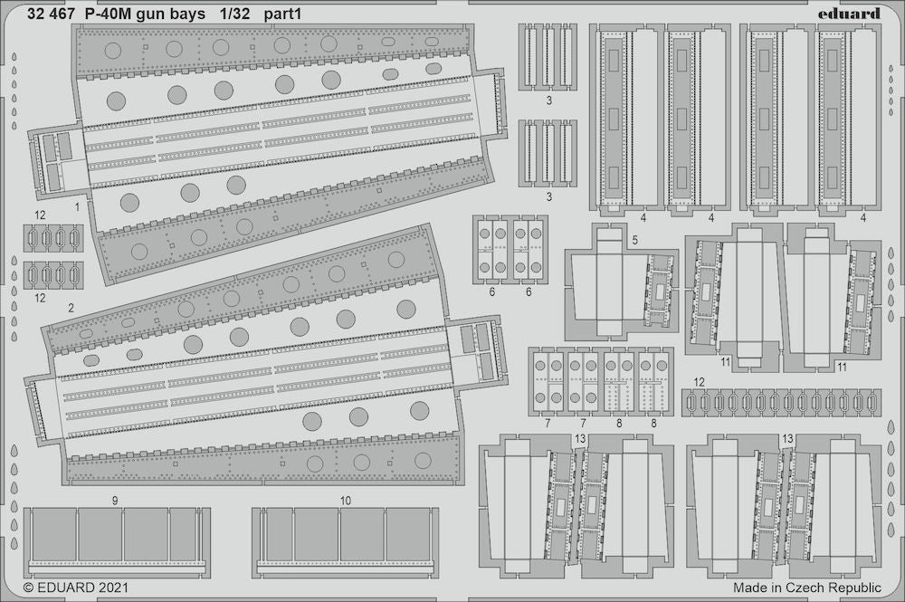 Eduard ED32467 1:32 Curtiss P-40M gun bays