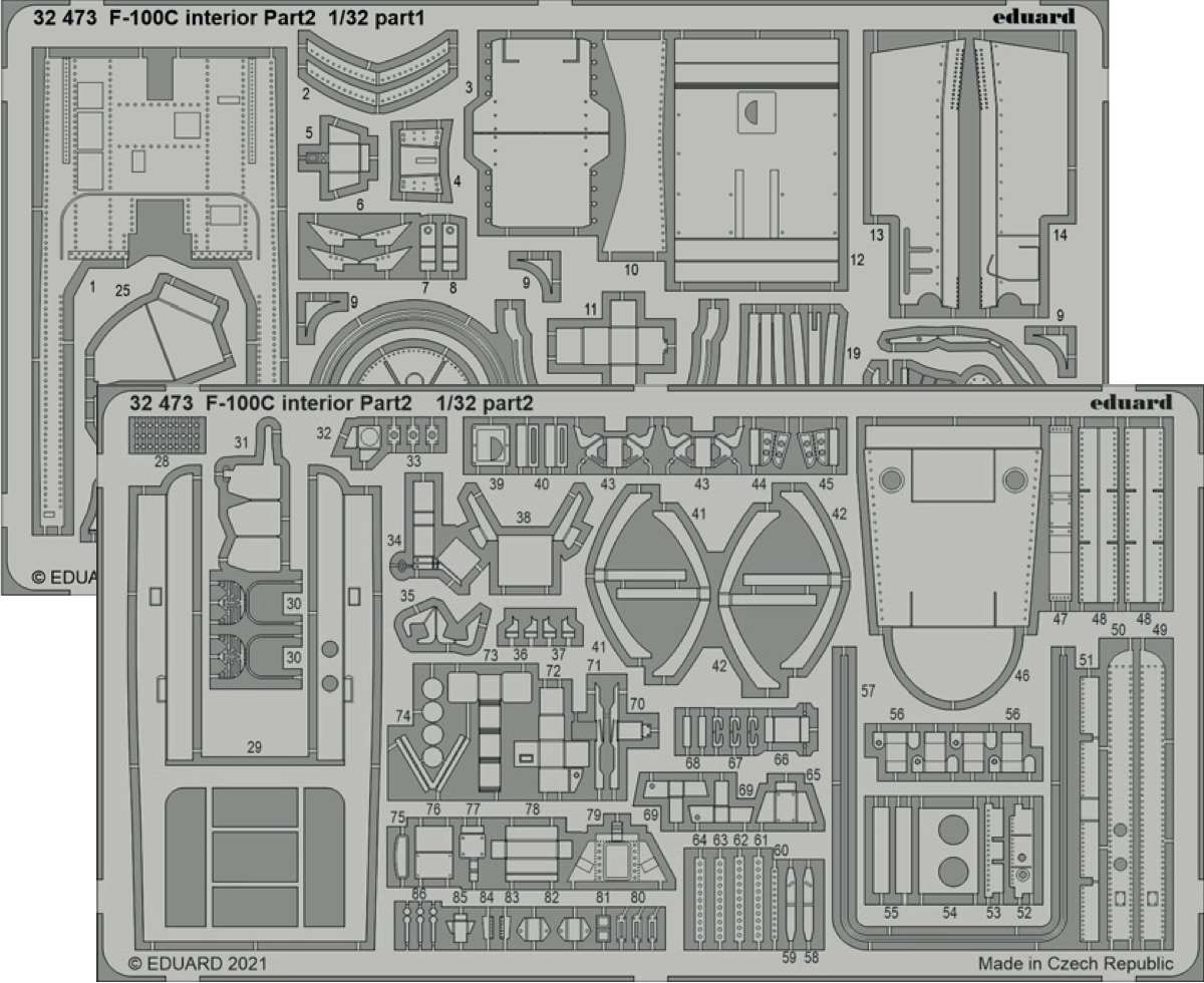 Eduard ED32473 1:32 North-American F-100C Super Sabre interior pt.2