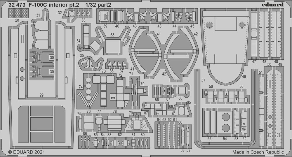 Eduard ED32473 1:32 North-American F-100C Super Sabre interior pt.2