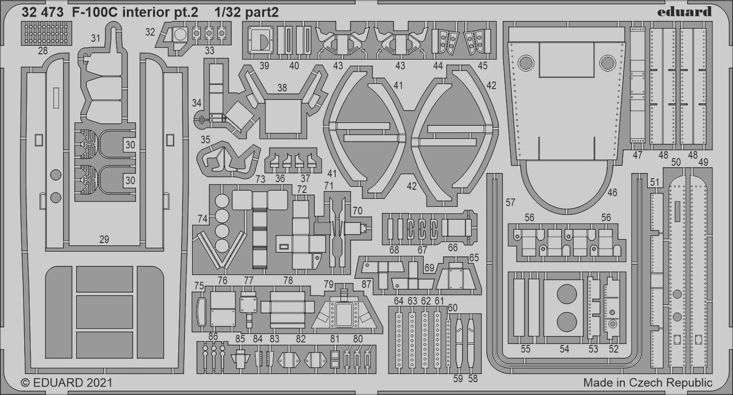 Eduard ED32473 1:32 North-American F-100C Super Sabre interior pt.2