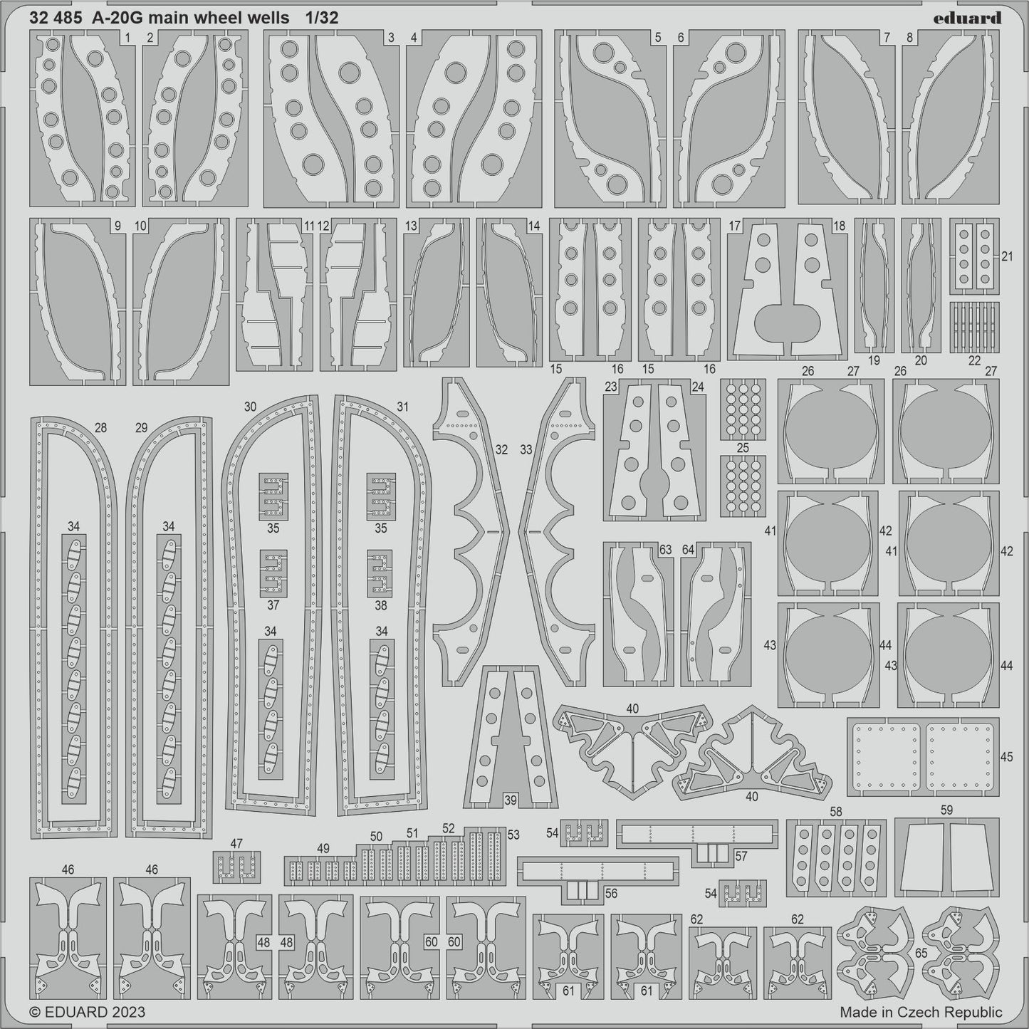 Eduard ED32485 1:32 Douglas A-20G Havoc main wheel wells