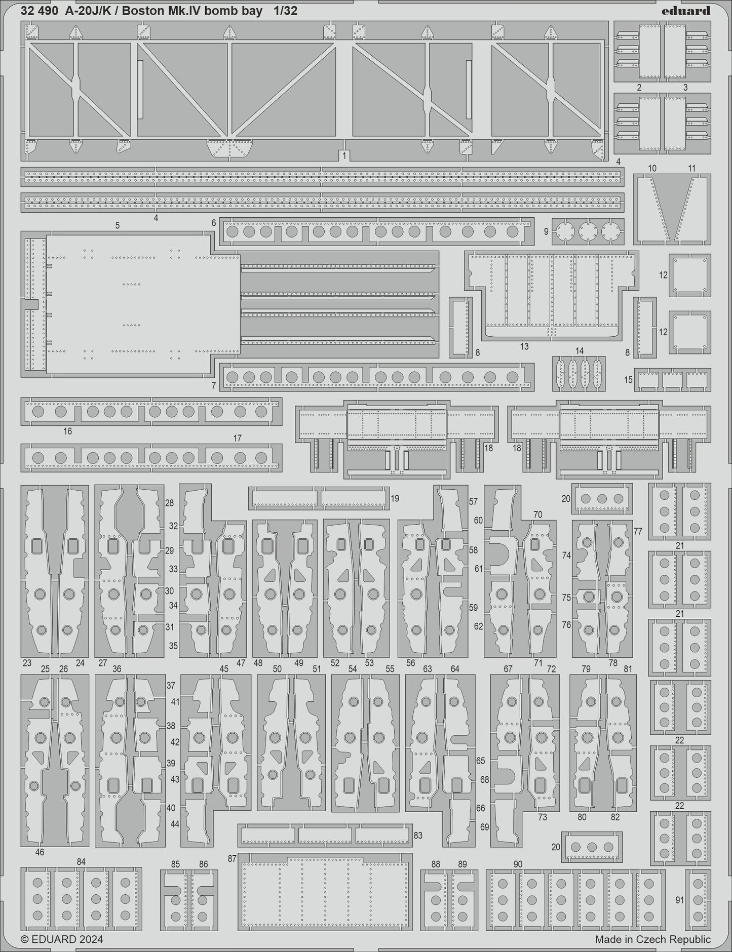 Eduard ED32490 Douglas A-20J/K Havoc / Boston Mk.IV bomb bay 1:32