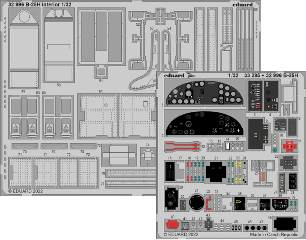 Eduard ED32996 1:32 North-American B-25H Mitchell interior