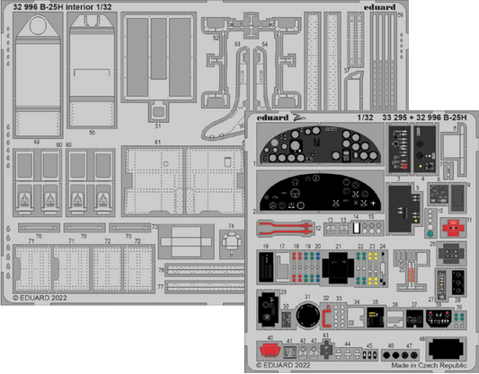 Eduard ED32996 1:32 North-American B-25H Mitchell interior