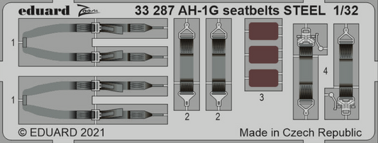 Eduard ED33287 1:32 Bell AH-1G Cobra seatbelts STEEL