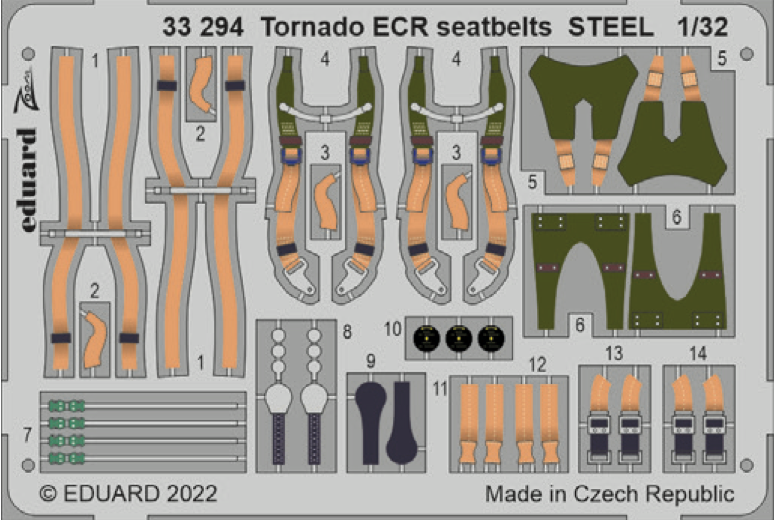 Eduard ED33294 1:32 Panavia Tornado ECR seatbelts STEEL