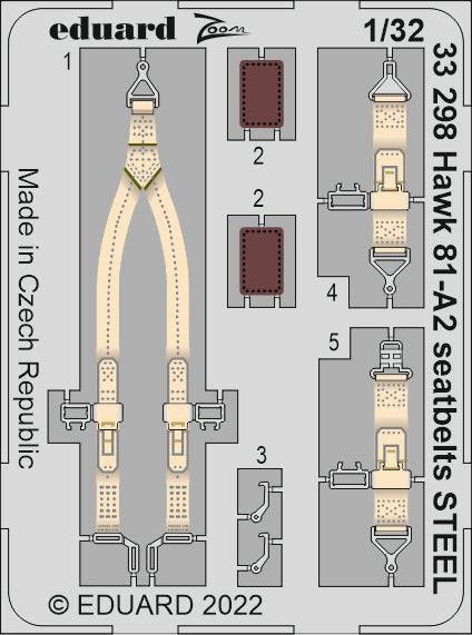 Eduard ED33298 1:32 Curtiss Hawk 81-A2 seatbelts STEEL