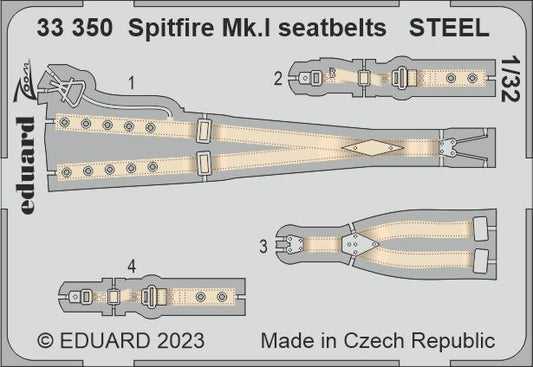 Eduard ED33350 1:32 Supermarine Spitfire Mk.I seatbelts STEEL
