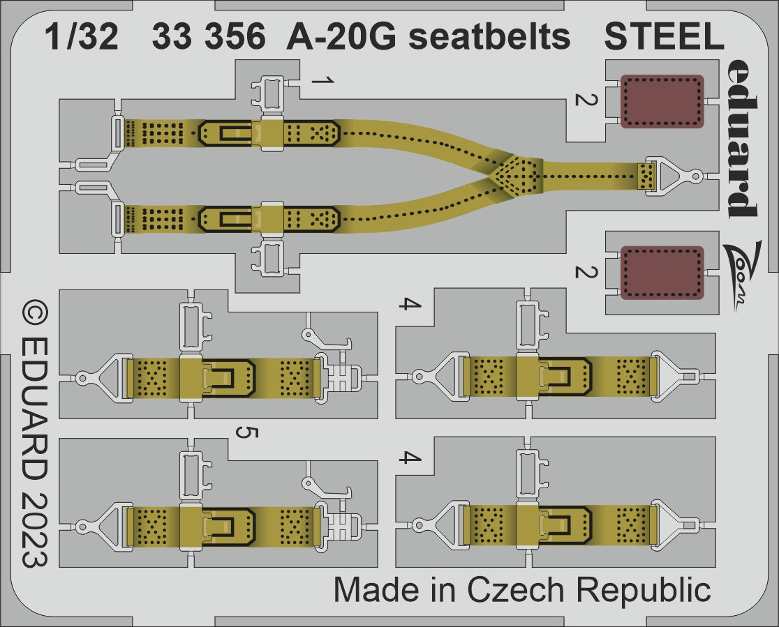 Eduard ED33356 1:32 Douglas A-20G Havoc seatbelts STEEL