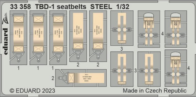 Eduard ED33358 1:32 Douglas TBD-1 Devastator seatbelts STEEL