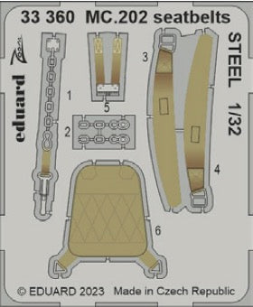 Eduard ED33360 1:32 Macchi C.202 Folgore seatbelts STEEL