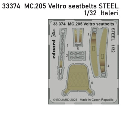 Eduard ED33374 Macchi C.205 Veltro seatbelts STEEL 1:32
