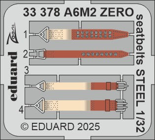 Eduard ED33378 Mitsubishi A6M2 Zero seatbelts STEEL 1:32
