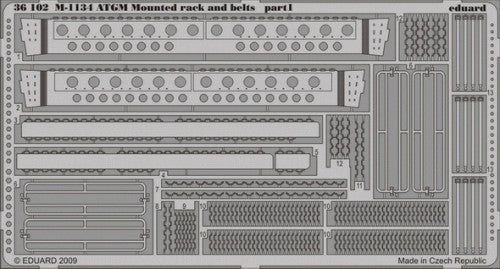 Eduard ED36102 1:35 APC M1134 ATGM Mounted rack and belts